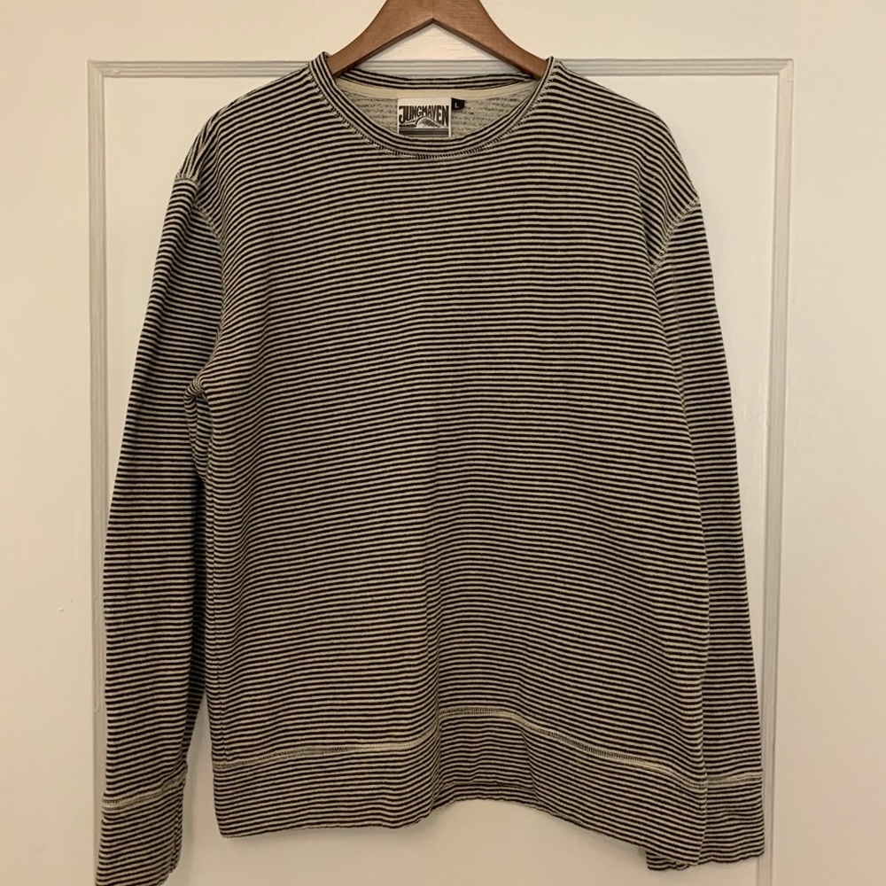 🌿Jungmaven Yarn Dyed Black Stripe Hemp Sweatshirt